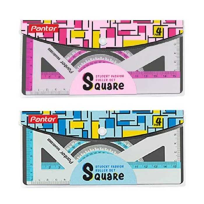 ست 4 تیکه خط کش و نقاله فلزی 1921 پنتر