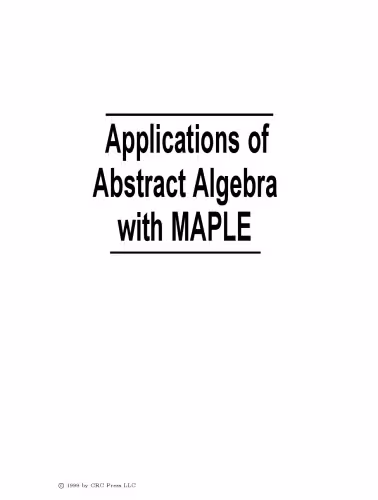 خرید و دانلود نسخه کامل کتاب Applications of Abstract Algebra with MAPLE