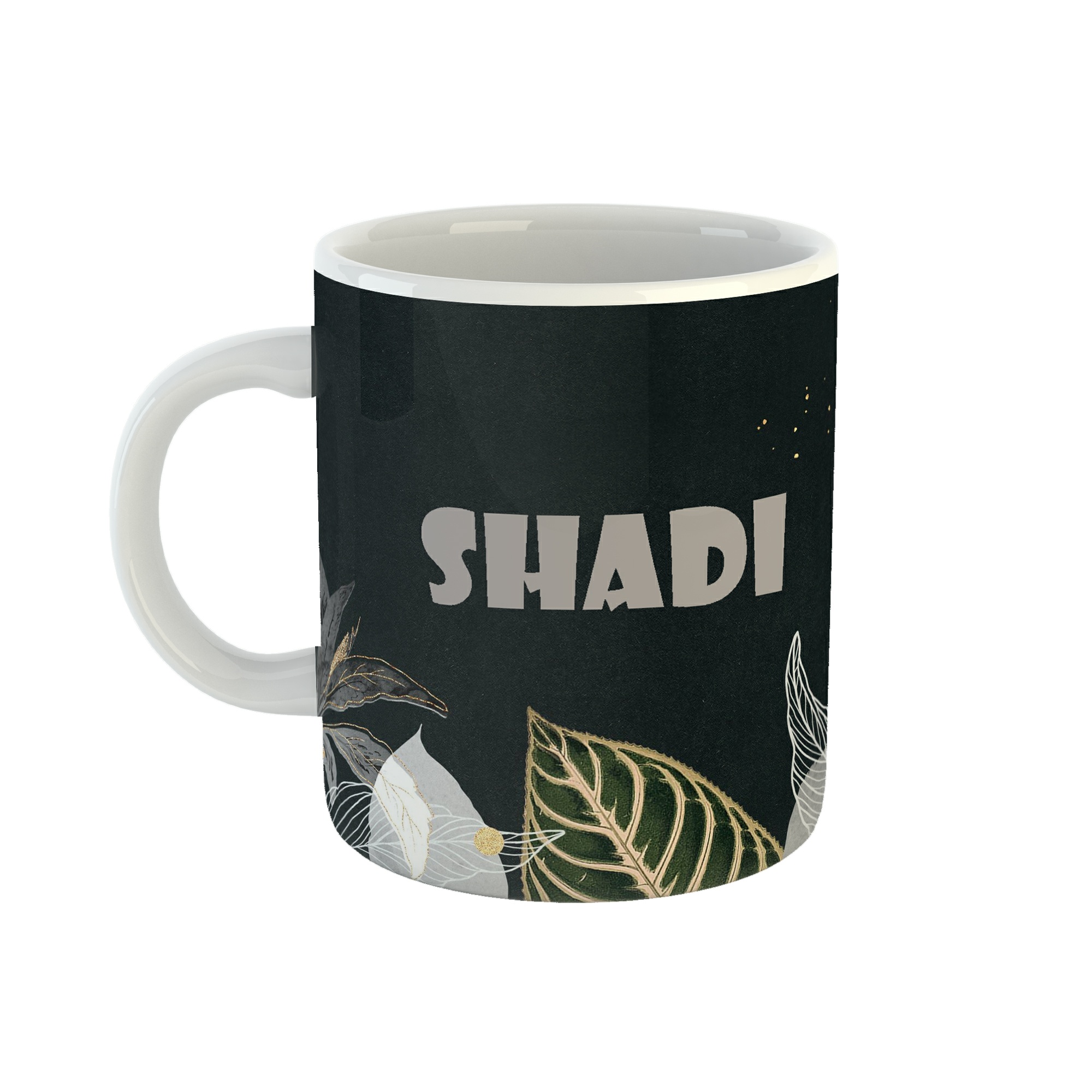 ماگ طرح اسم شادی مدل برگ کد 567