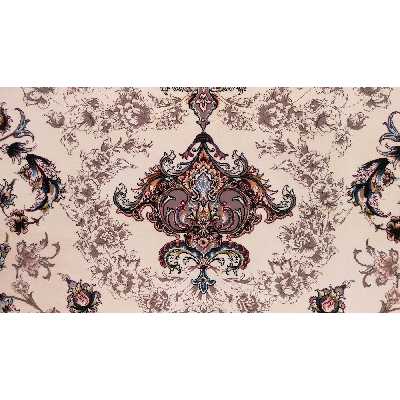 فرش ماشینی زمرد مشهد مدل CRM001 زمینه کرم