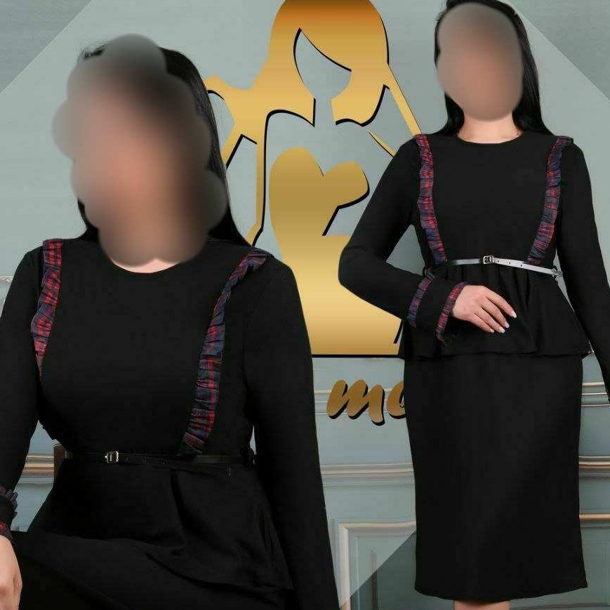 مجلسی سبک کت و دامنی سایزبزرگ 2ps متصل بهم کرپ اسکاجی و تنسل