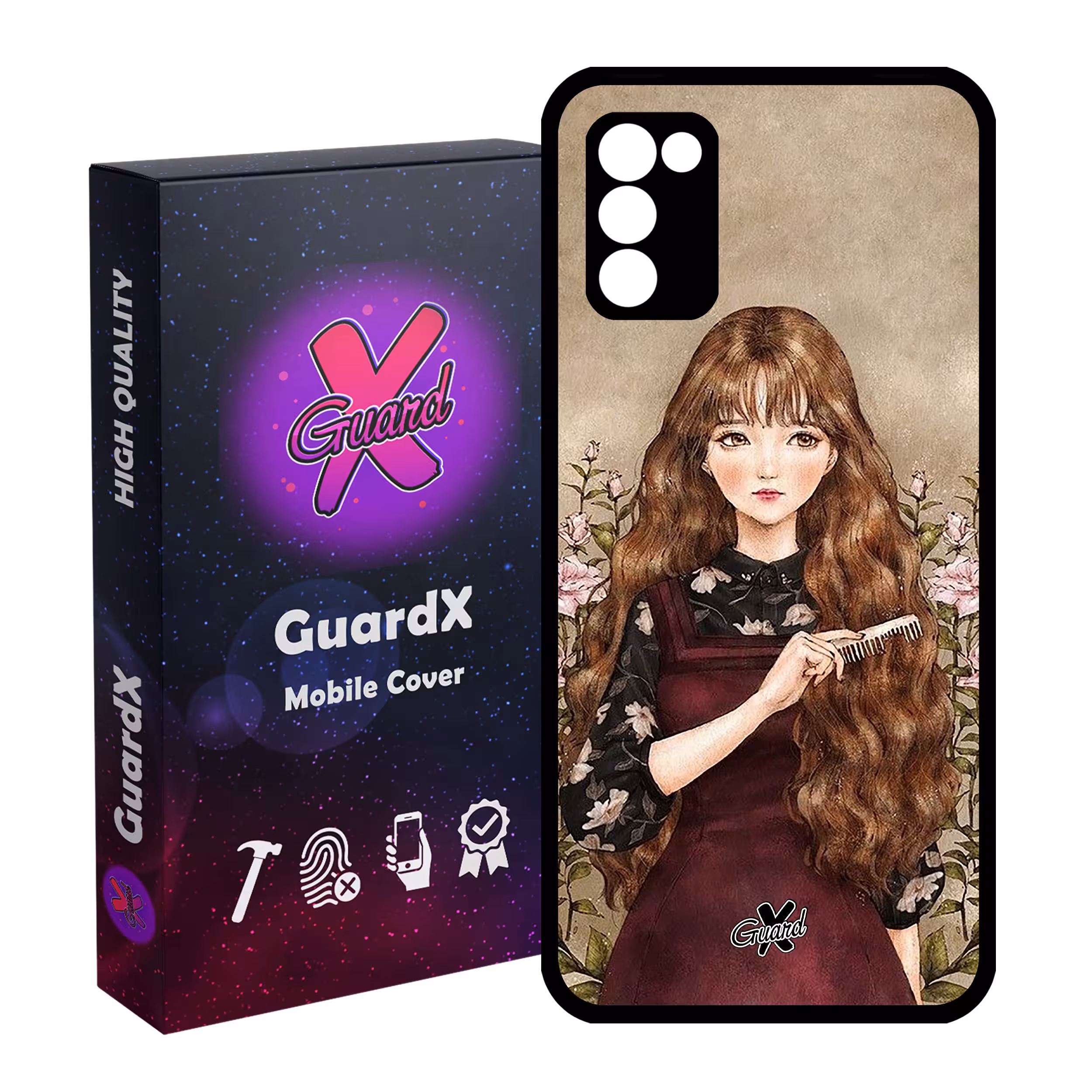 کاور گارد ایکس طرح دختر مدل Glass10246 مناسب برای گوشی موبایل سامسونگ Galaxy A02s / M02s