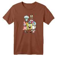 تی شرت آستین کوتاه بچگانه مدل باب اسفنجی کد 8 رنگ موکایی