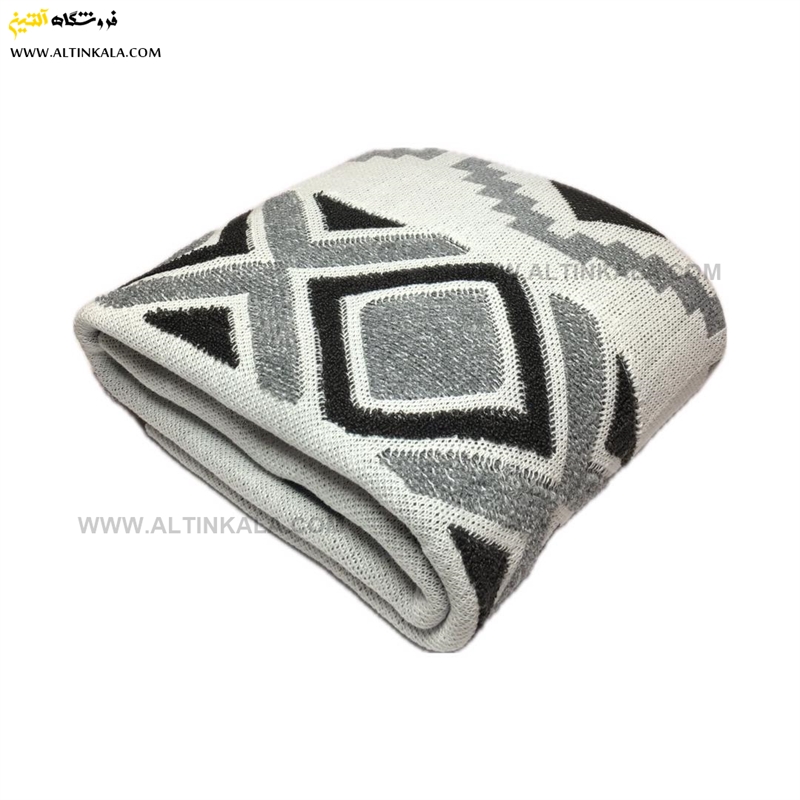 شال مبل بافت سوپر (تراکم بالا) طرح پانچو سایز 150×200 رنگ مشکی منگوله دار