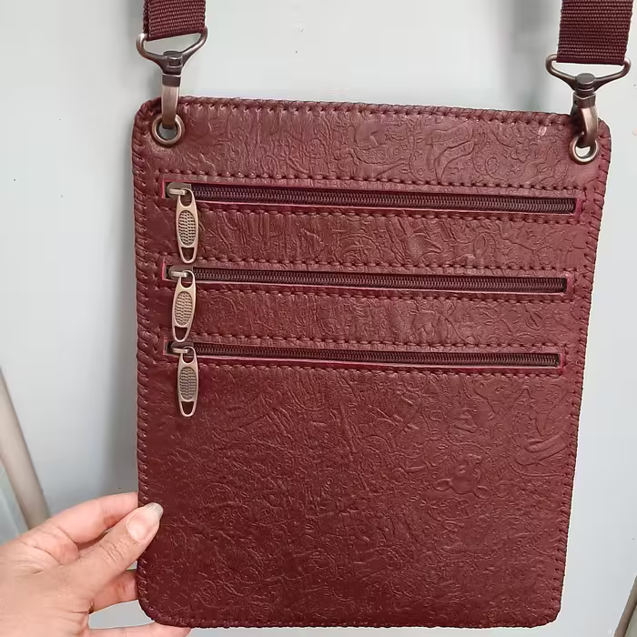 کیف چرم بدون دیواره دست دوز