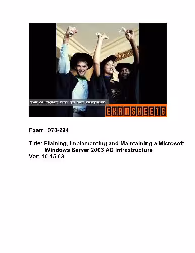 خرید و دانلود نسخه کامل کتاب Planning, Implementing and Maintaining a Microsoft Windows Server 2003 AD Infrastructure (ver. 10.15.03)