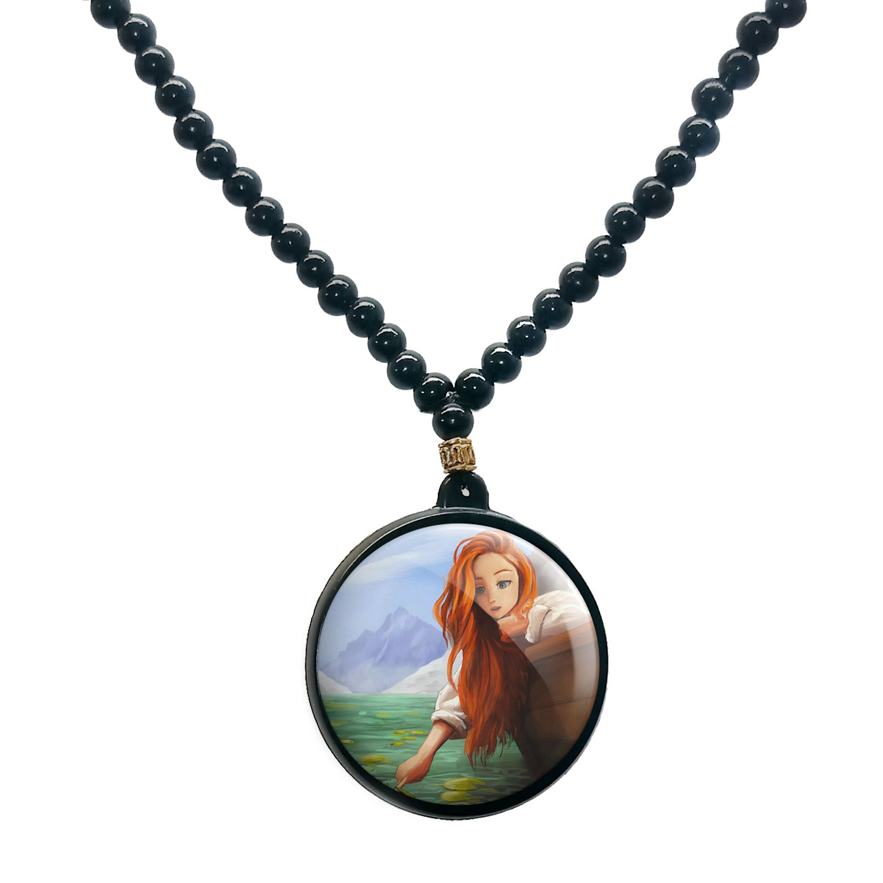 گردنبند پرمانه طرح دخترونه کد pmd.23397 مدل دو طرفه