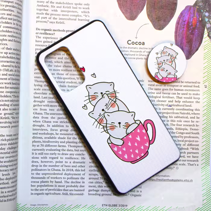 کاور لاین کینگ مدل livan cat مناسب برای گوشی موبایل سامسونگ Galaxy A32 به همراه پایه نگهدارنده