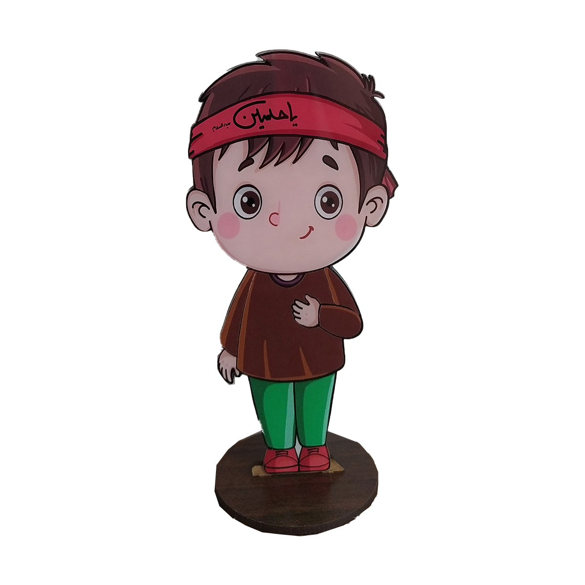 استند رومیزی تزیینی مدل چوبی پسر مذهبی