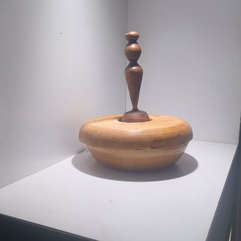 آجیل خوری چوبی خراطی شده سه تکه