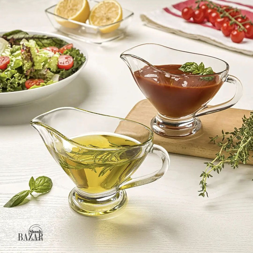 سس خوری شیشه ای قایقی جفتی لیمون 2356