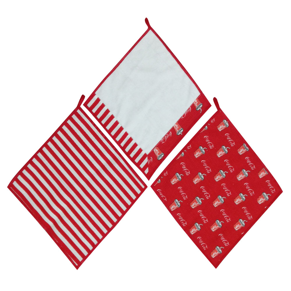 دستمال آشپزخانه مدل COCA کد 01 بسته 3 عددی