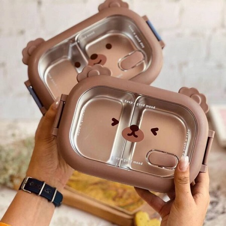 لانچ باکس خرسی مناسب ظرف غذای کودکان و مسافرت