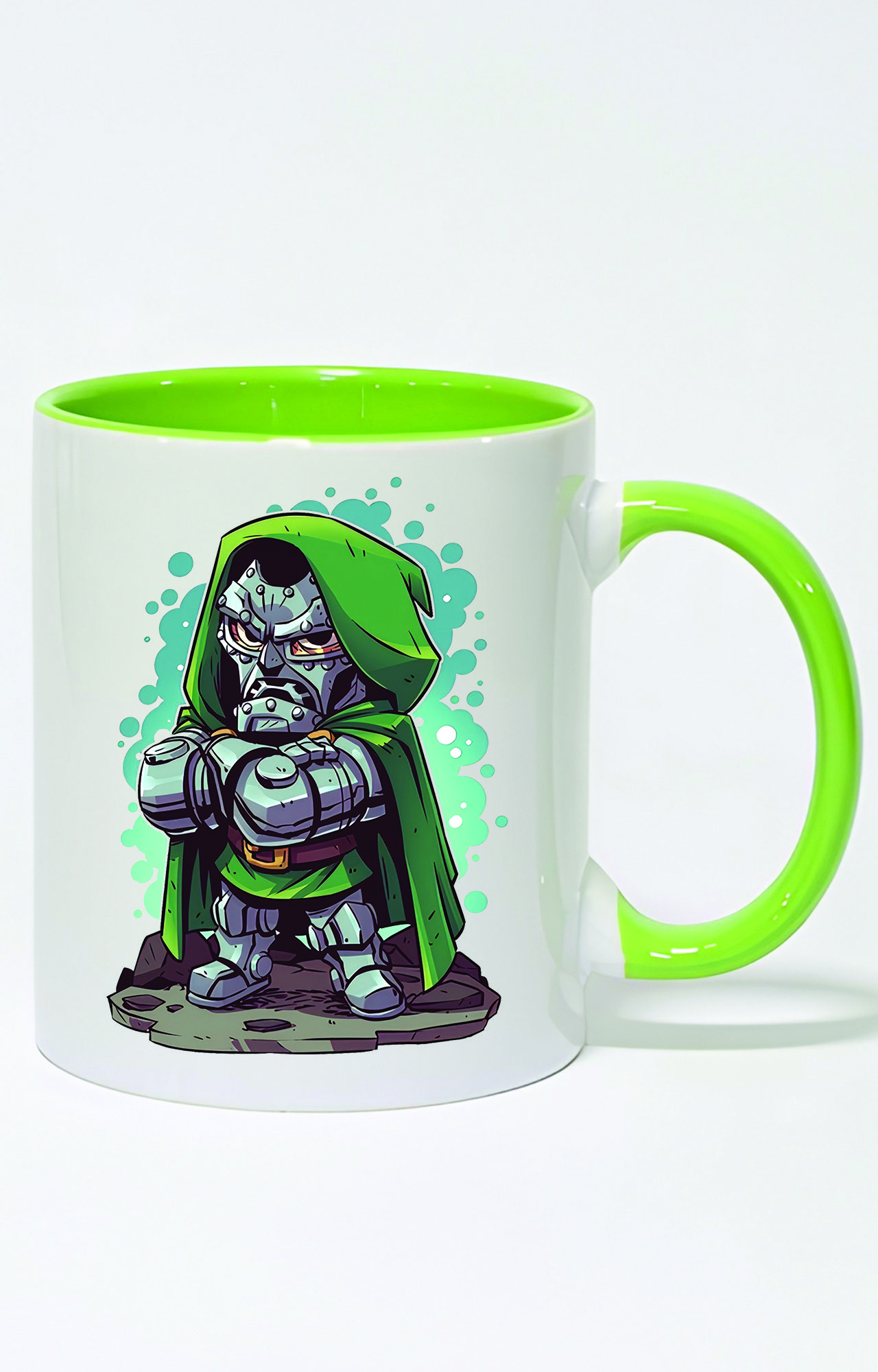 ماگ دسته و داخل رنگی طرح dr doom کد 3555