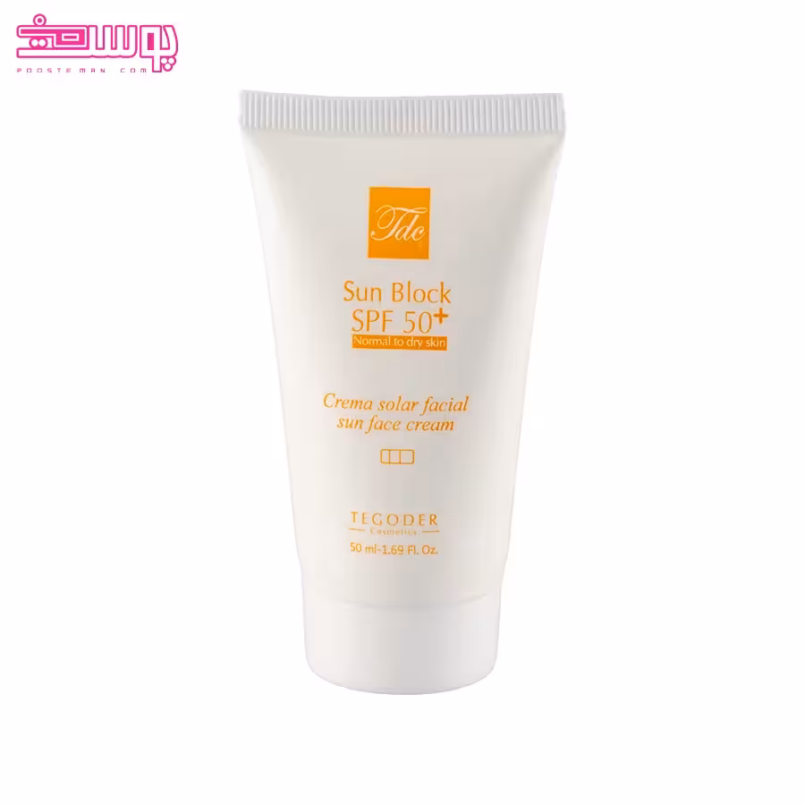 ضد آفتاب بی رنگ SPF50 مناسب پوست نرمال تا خشک تگودر حجم 50ml