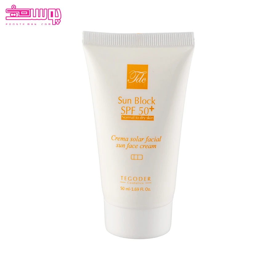 ضد آفتاب بی رنگ SPF50 مناسب پوست نرمال تا خشک تگودر حجم 50ml
