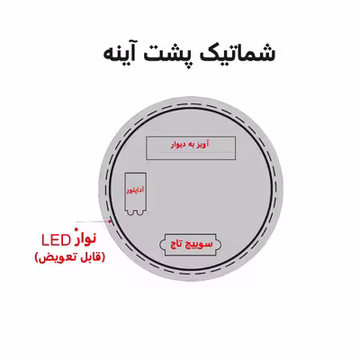 آینه سرویس بهداشتی دلفین مدل NQ-60-Form 12