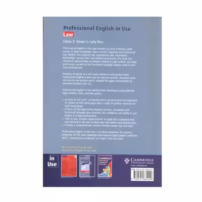 کتاب Professional English in Use Law اثر Gillian D. Brown انتشارات Cambridge