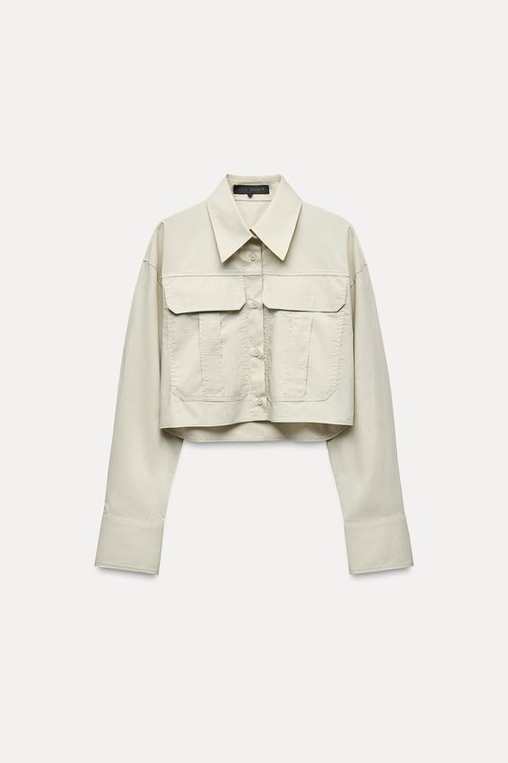 پیراهن کوتاه زنانه زارا CROPPED POPLIN SHIRT | تهران زارا TehranZara