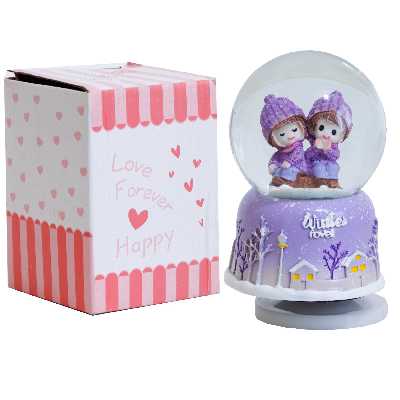 گوی موزیکال طرح زمستان مدل دختر و پسر