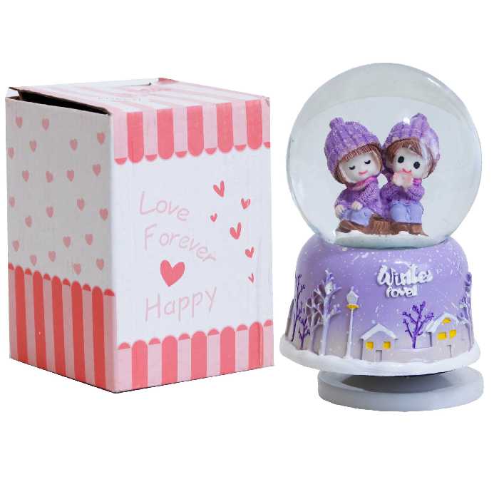 گوی موزیکال طرح زمستان مدل دختر و پسر