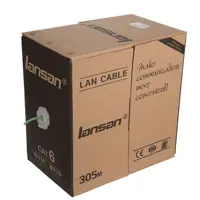 کابل شبکه CAT 6 UTP لنسن مدل LS-6 U/UTP LSZH طول 305 متر