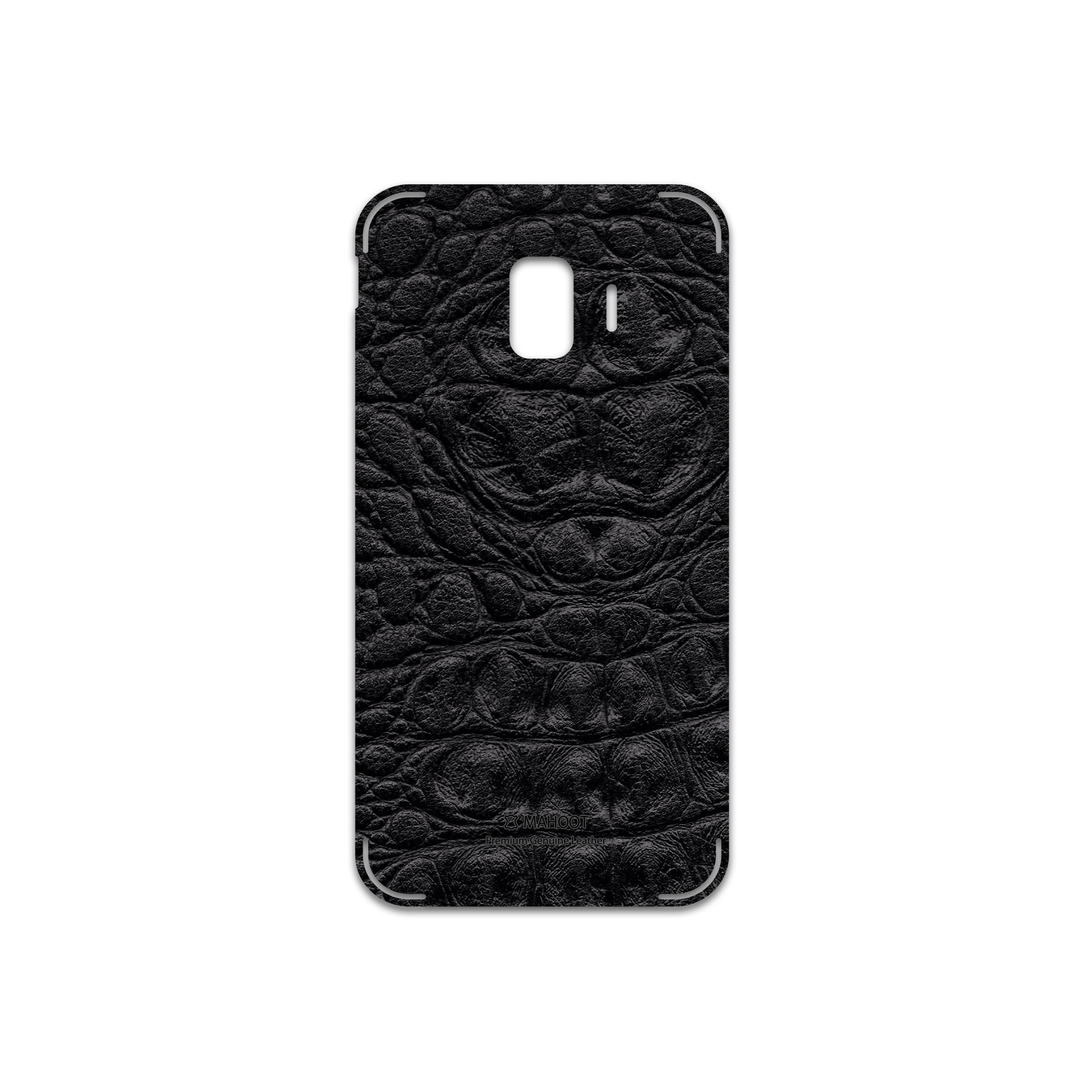 برچسب پوششی ماهوت مدل Black-Crocodile-Leather مناسب برای گوشی موبایل سامسونگ Galaxy J2 Core