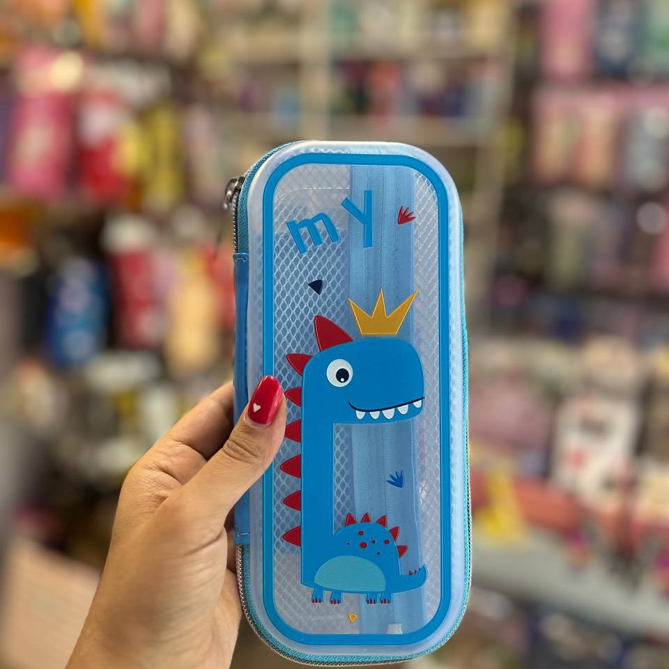 جامدادی تبلتی شفاف فانتزی طرح یونیکورن و دایناسور 