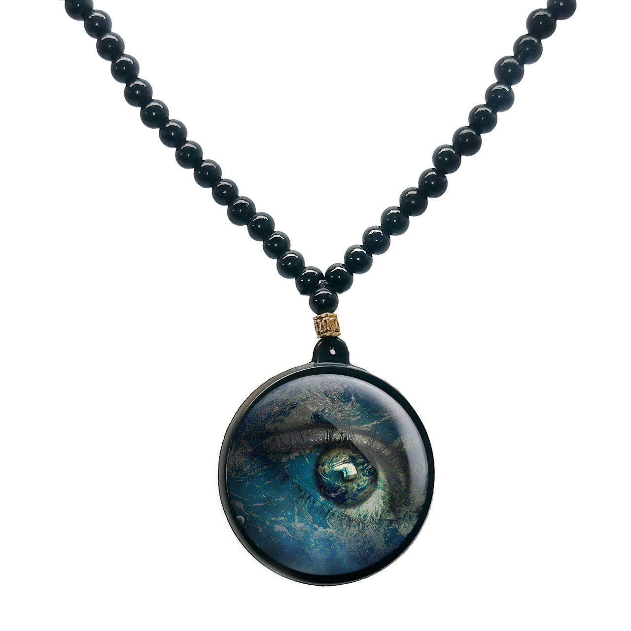 گردنبند پرمانه طرح زمین کد pmd.23498 مدل دو طرفه