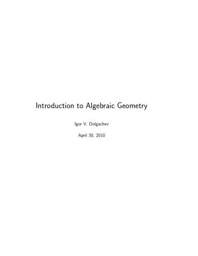 خرید و دانلود نسخه کامل کتاب Introduction to Algebraic Geometry