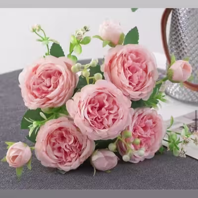 دسته گل مصنوعی مدل گل محمدی کد PA_1090