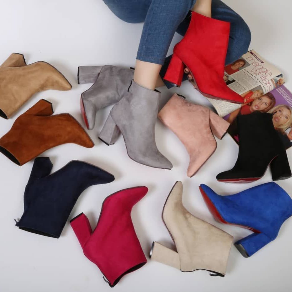 نیم بوت پاشنه دار سوییت شیک پاشنه 7 سانتی حراج تک سایز