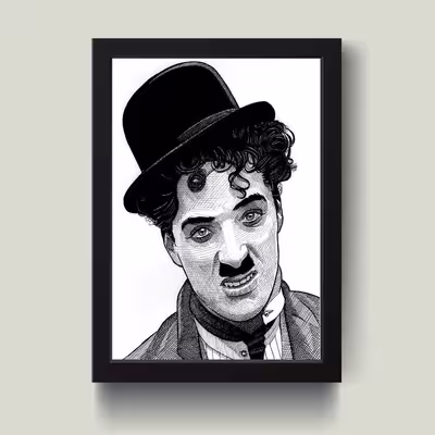 تابلو مدل چارلی چاپلین Charlie Chaplin کدm2410-b