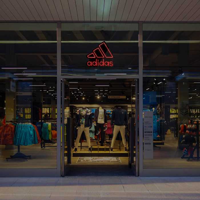 چراغ دیواری نئون دیزاین طرح Adidas-Text-BL_RD