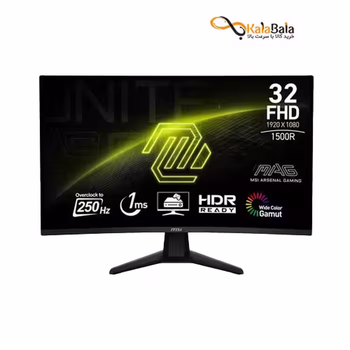 مانیتور گیمینگ MSI MAG 32C6X خمیده 31.5 اینچ، 250 هرتز