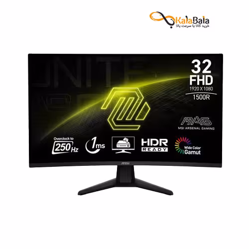 مانیتور گیمینگ MSI MAG 32C6X خمیده 31.5 اینچ، 250 هرتز