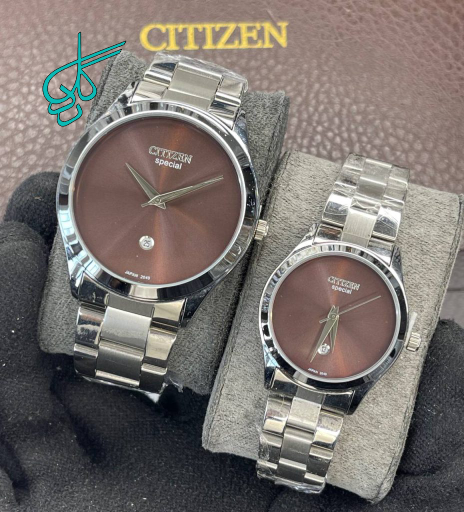 خرید ست ساعت زنانه و مردانه سیتیزن اسپشیال کیفیت عالی رنگ ثابت موتور ژاپن کد 2115979 - ردگل