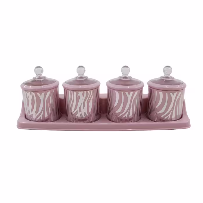 ست جای ادویه 4 پارچه طرح زبرا کد 02