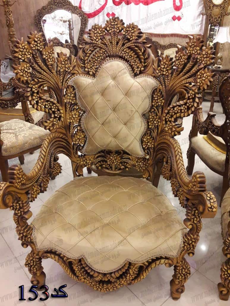 مبلمان پشت و رو منبت کد 153 ست 9 نفره تماما کار دست