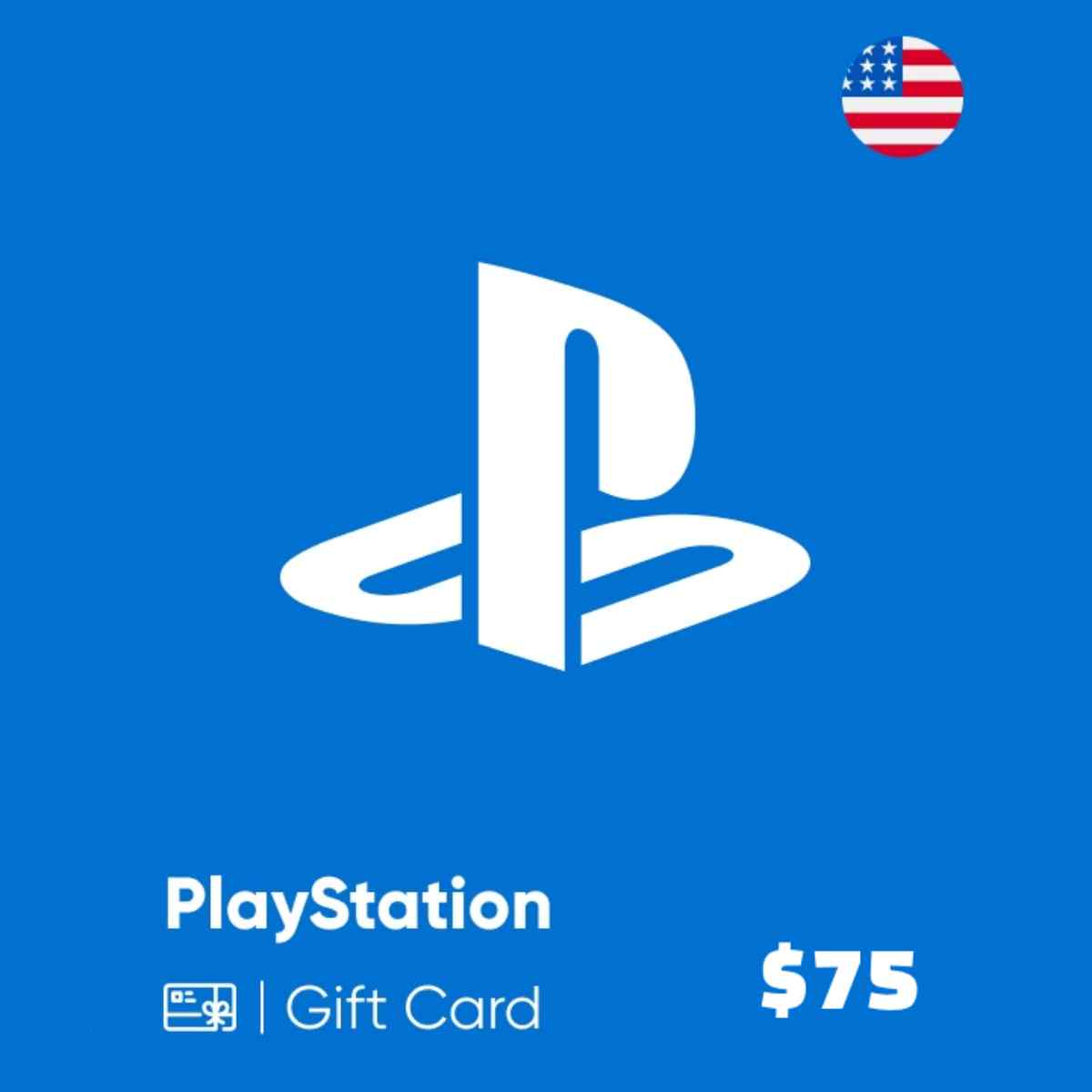 خرید گیفت کارت پلی استیشن آمریکا PSN Gift Card USA $75 با بهترین قیمت