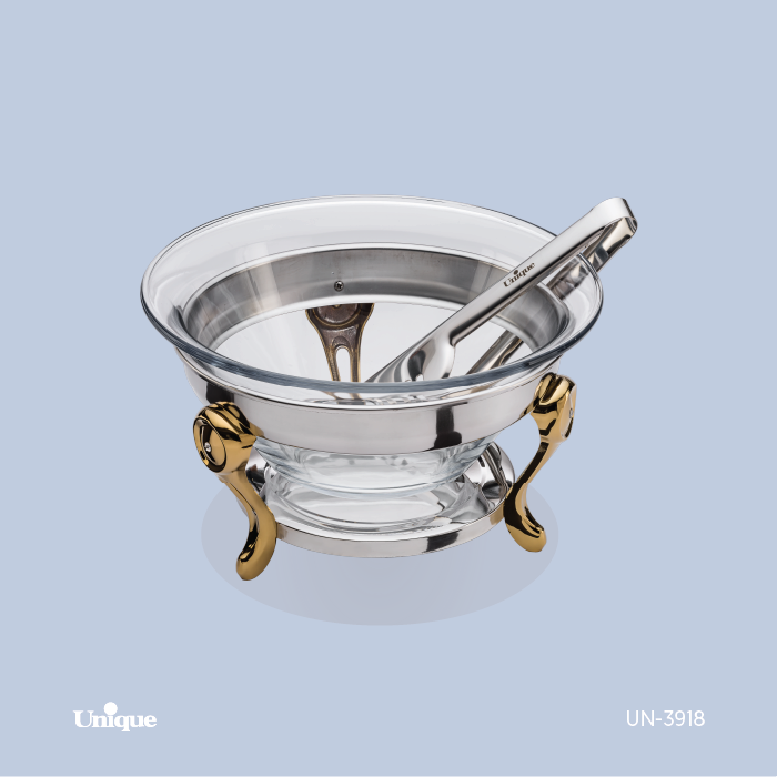 سوفله سالادخوری نگین دار طلایی با انبر یونیک کد محصول: UN-3918