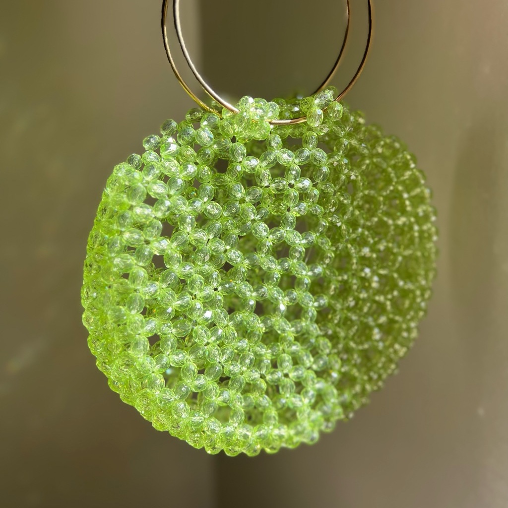 کیف کریستالی گرد سبز  برای خاص پسندها