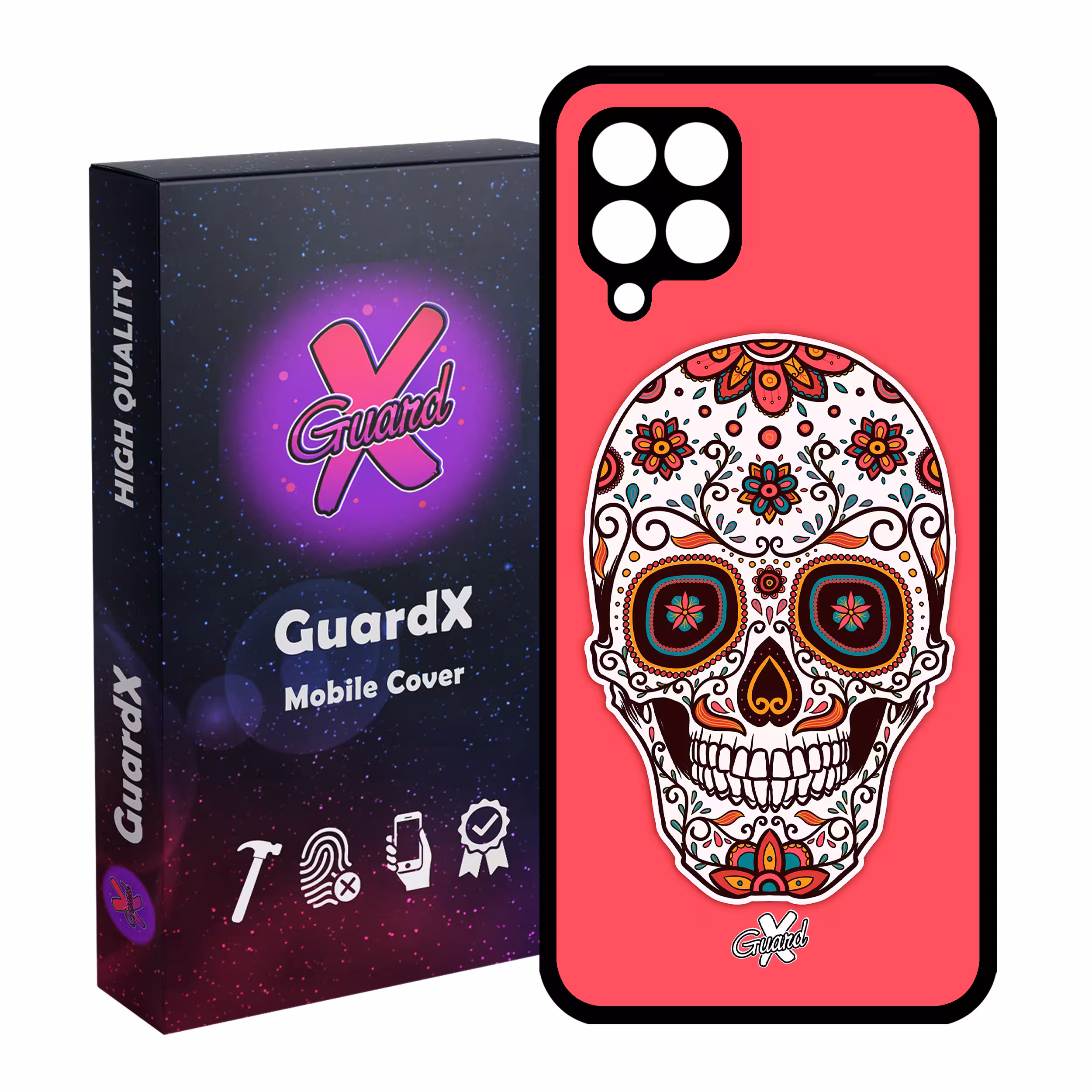 کاور گارد ایکس طرح Skull مدل Glass10116 مناسب برای گوشی موبایل سامسونگ Galaxy A12
