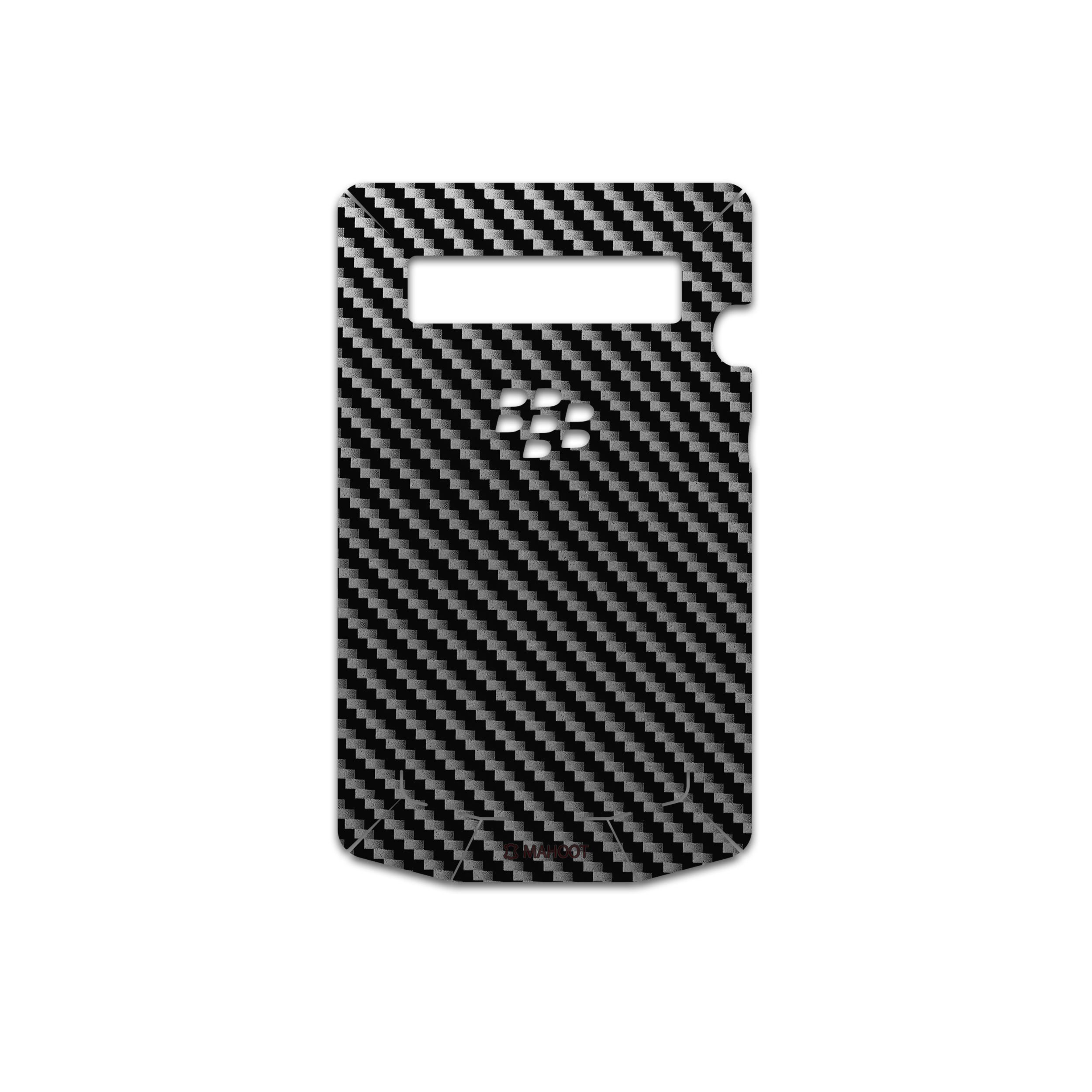 برچسب پوششی ماهوت مدل Glossy-Silver-Fiber مناسب برای گوشی موبایل بلک بری Porsche Design P399981