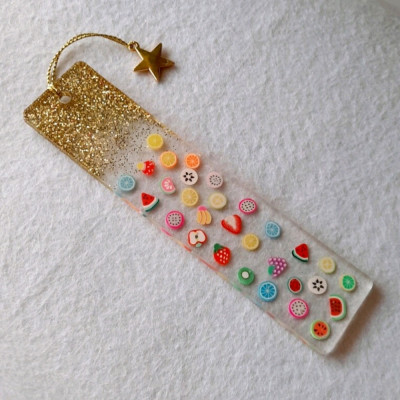 بوکمارک رزینی نشانگر کتاب رزینی مدل میوه های فانتزی