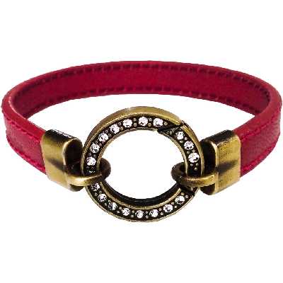 دستبند چرم وارک مدل کاملیا کد rb179