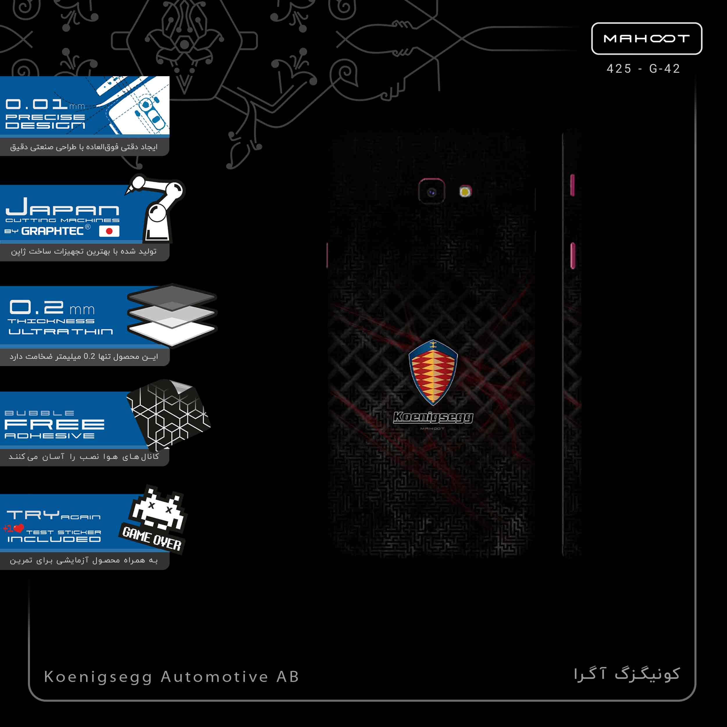 برچسب پوششی ماهوت مدل Koenigsegg Automotive AB-FullSkin مناسب برای گوشی موبایل سامسونگ Galaxy J4 Plus