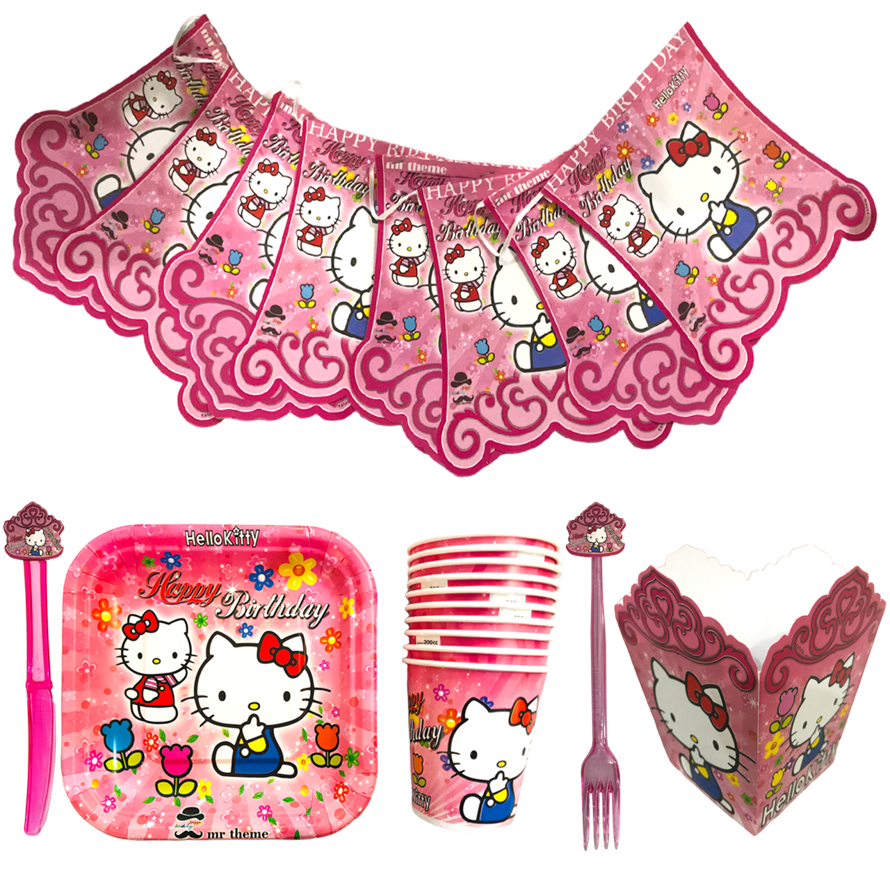 مجموعه 58 عددی تم تولد مستر تم طرح کیتی پلاس