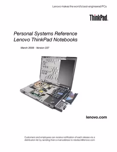 خرید و دانلود نسخه کامل کتاب Personal Systems Reference: Lenovo ThinkPad Notebooks - March 2008, Version 337