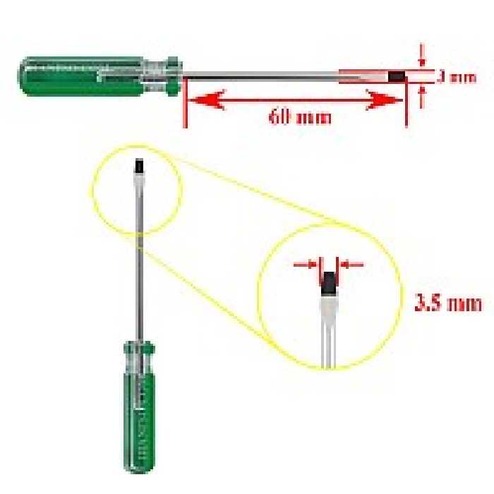 پیچ گوشتی 3.5mmx3mmx75mm دوسو